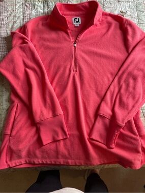 Woman’s Golf - FootJoy Coral-Red Half-Zip Fleece Pullover- XL